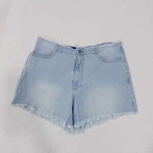 Hollister Blue Jean Shorts High-Waisted Distressed